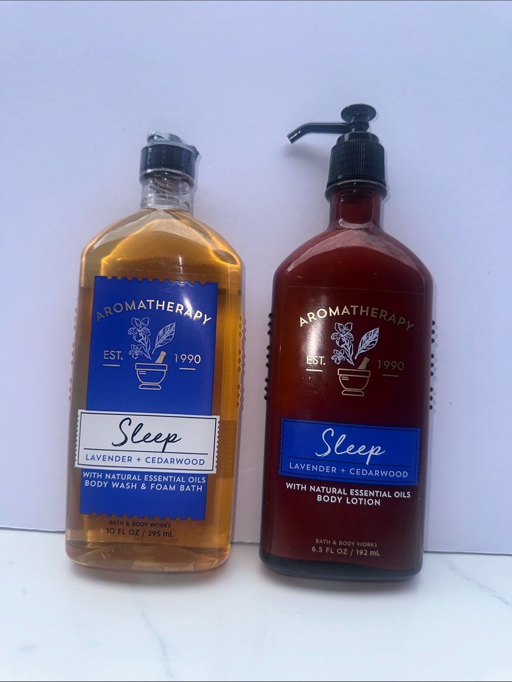 🆕 Aromatherapy sleep lavender + cedarwood body wash & foam bath + body lotion